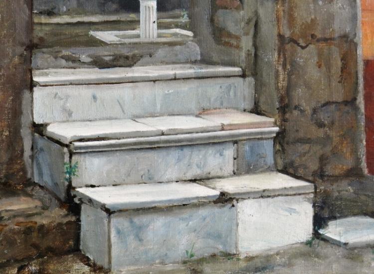 Casa romana en Pompeya, por Alejo Vera, detalle de la escalinata
