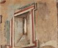 Fig. B: Detalle arquitectónico de una casa pompeyana, por Alejo Vera; col. particular