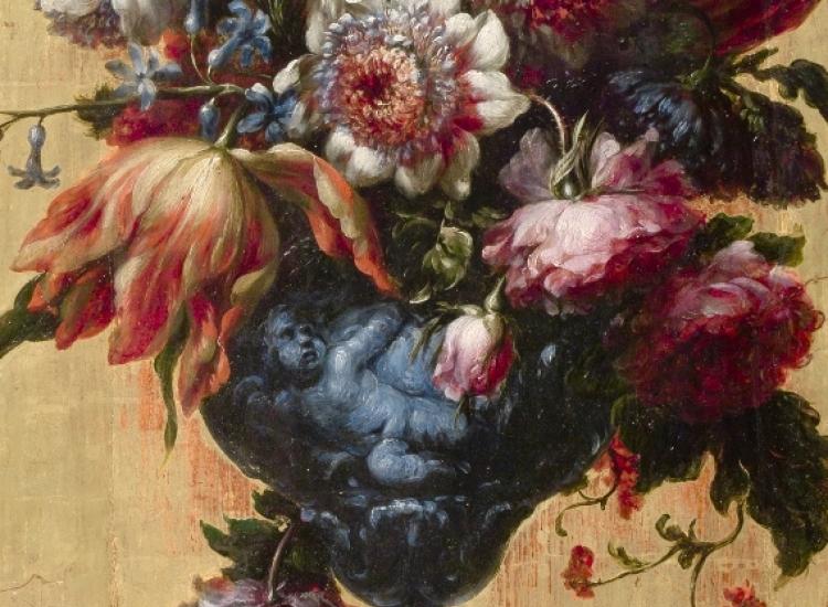 9 Florero, por Bartolomé Pérez, detalle. Madrid, Museo Nacional del Prado