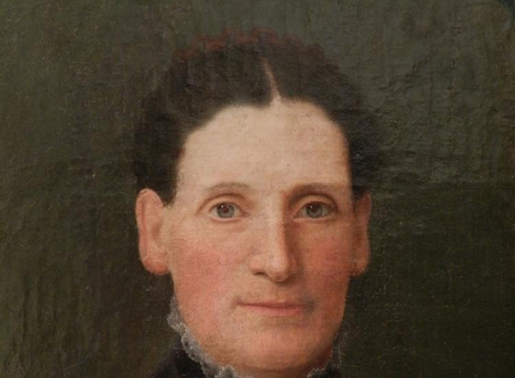 Portrait of Mrs. Georgeanna Manolt Vogell Kingsley, detail