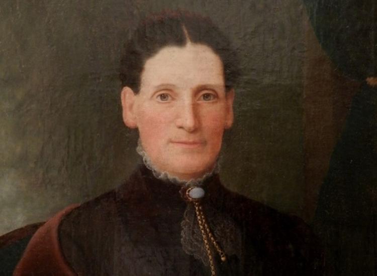 Portrait of Mrs. Georgeanna Manolt Vogell Kingsley, detail