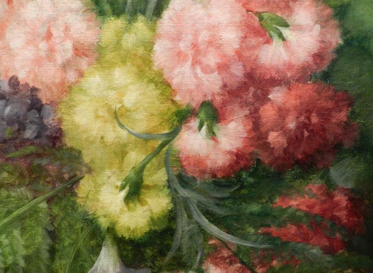 Bodegón de flores, por Antonia Ferreras, detalle